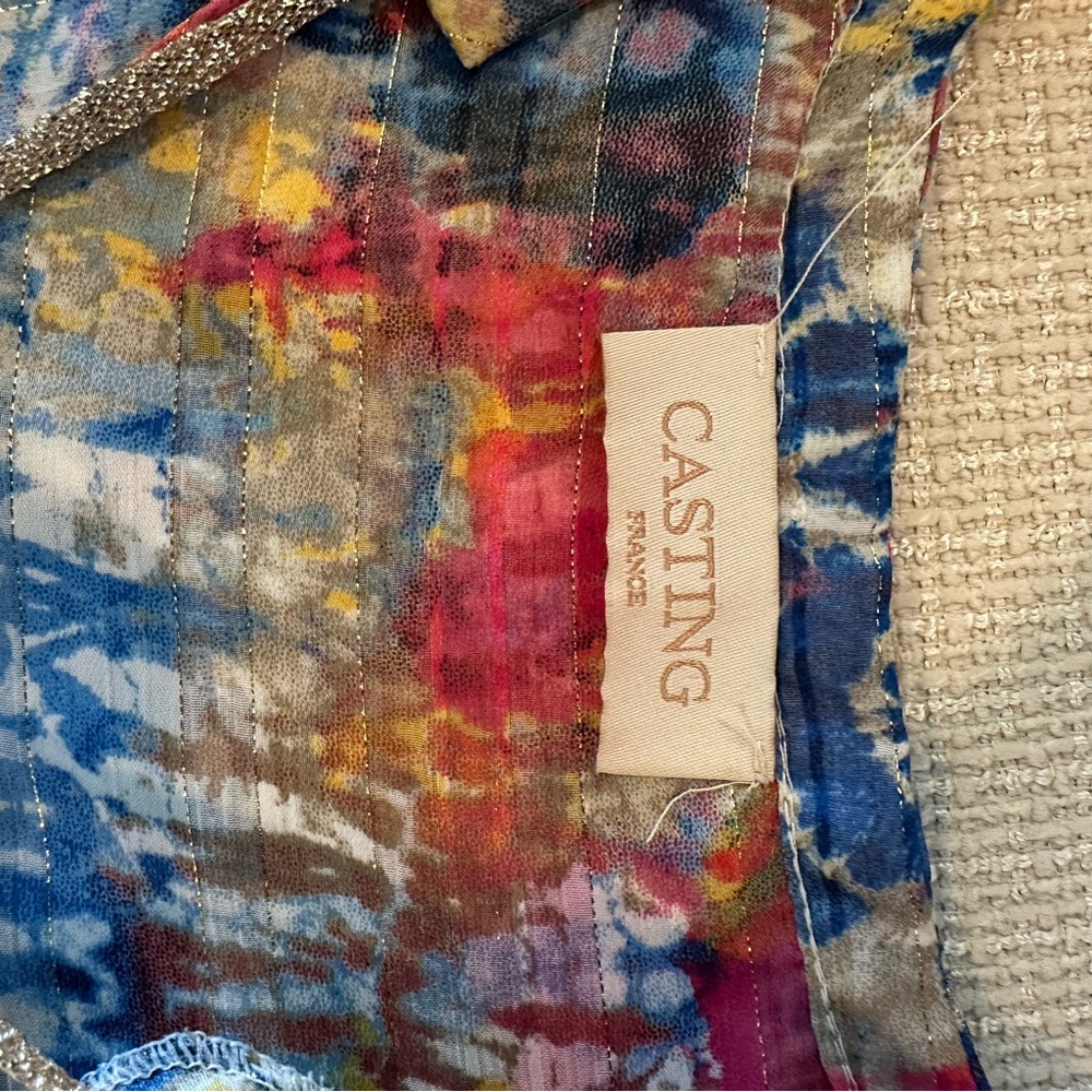 Colorful Women's Blouse with Tie-Dye Pattern - Picture 5 of 6